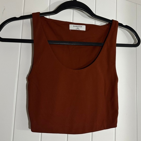 Aritzia Babaton | Cropped Tank Top Rust/Burnt Sienna | Women's 2XS - Picture 1 of 6